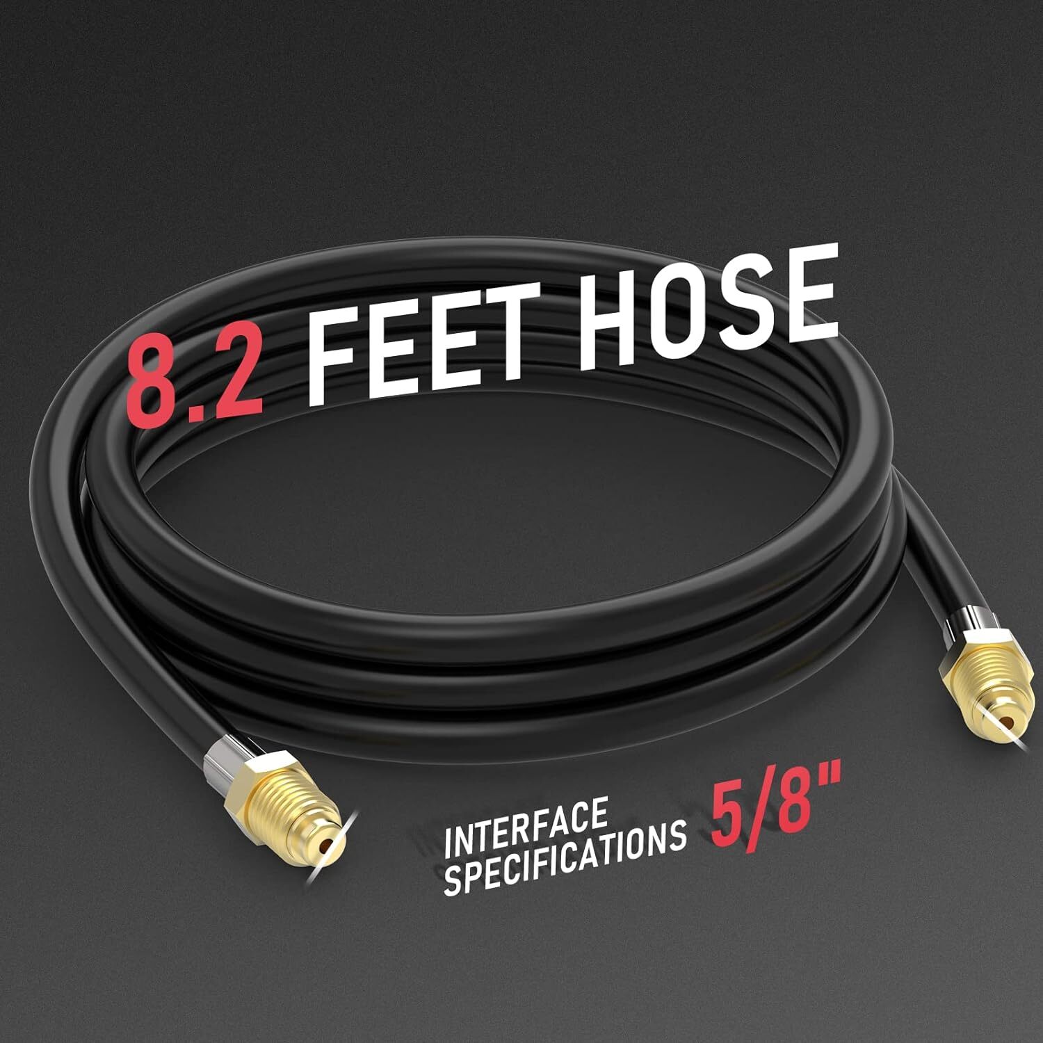 YESWELDER Inert Gas Welding Hose 8.2 ft, 5/"8 UNF-18RH Fittings