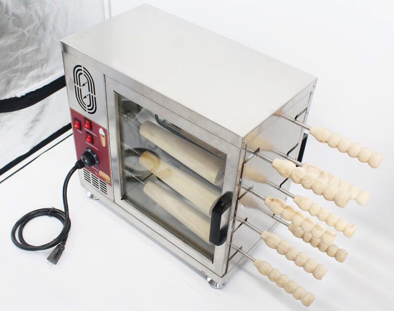 Commercial Electric 110V Ice Cream Cone Chimney Cake Roll Maker Oven Machine