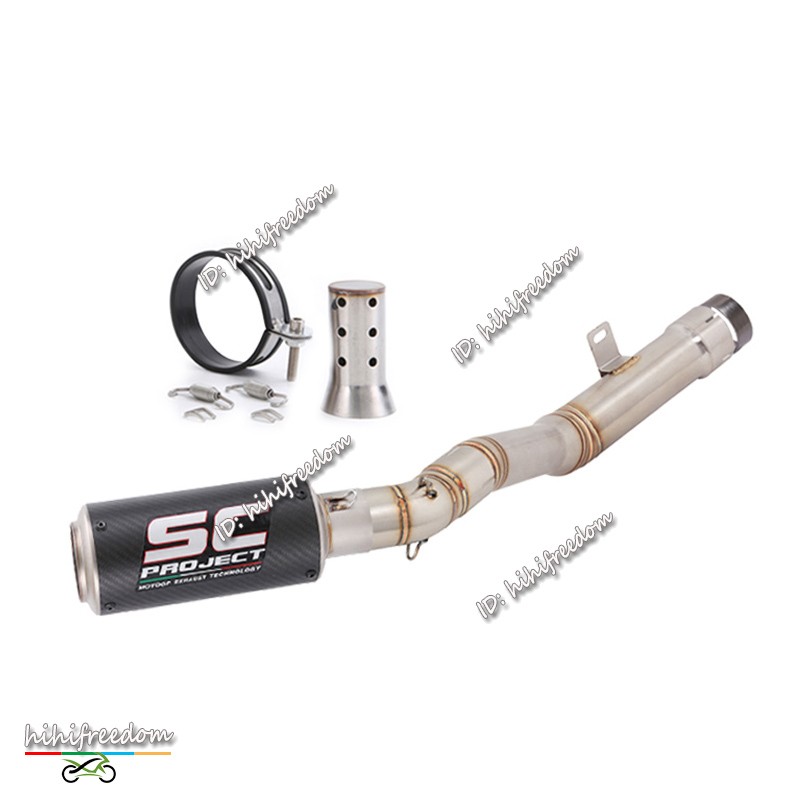 For Kawasaki Ninja ZX10R 2021-2025 Exhaust Link Pipe Slip-on 51mm Carbon Muffler