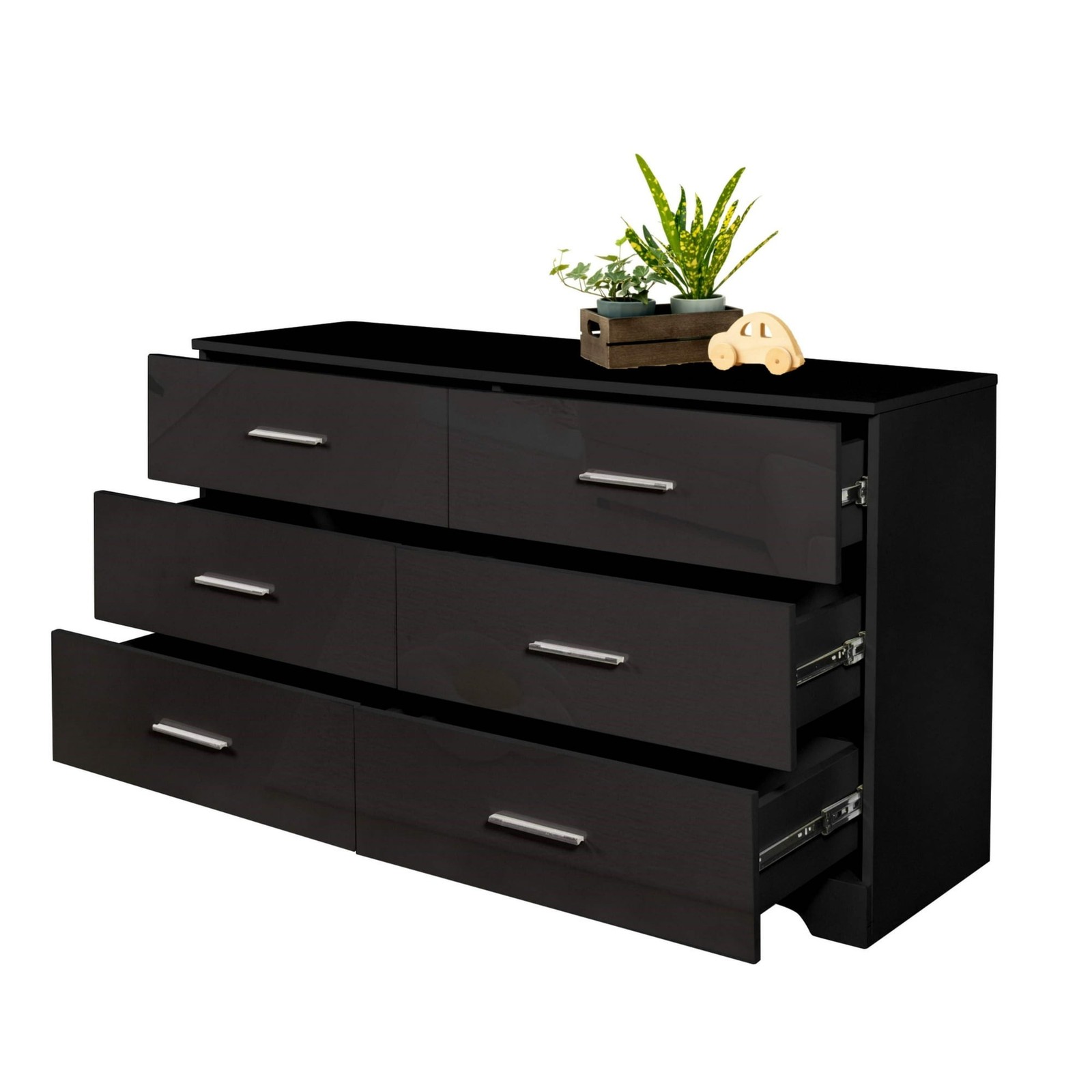 Ktaxon Bedroom Dresser with 6 Drawers, Black - Durable