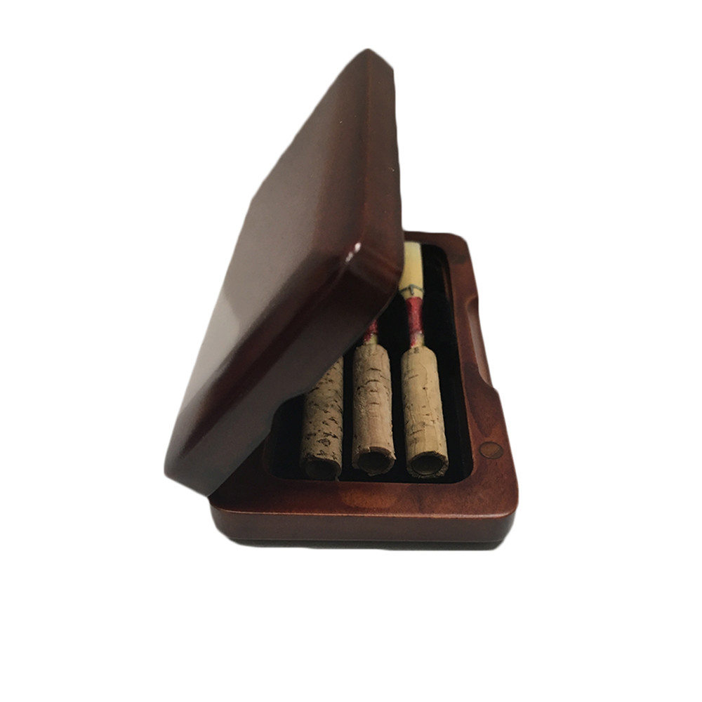 Maroon Wooden Oboe Reeds Case with Smooth Surface for 3pcs Oboe Reeds(CASE ONLY)