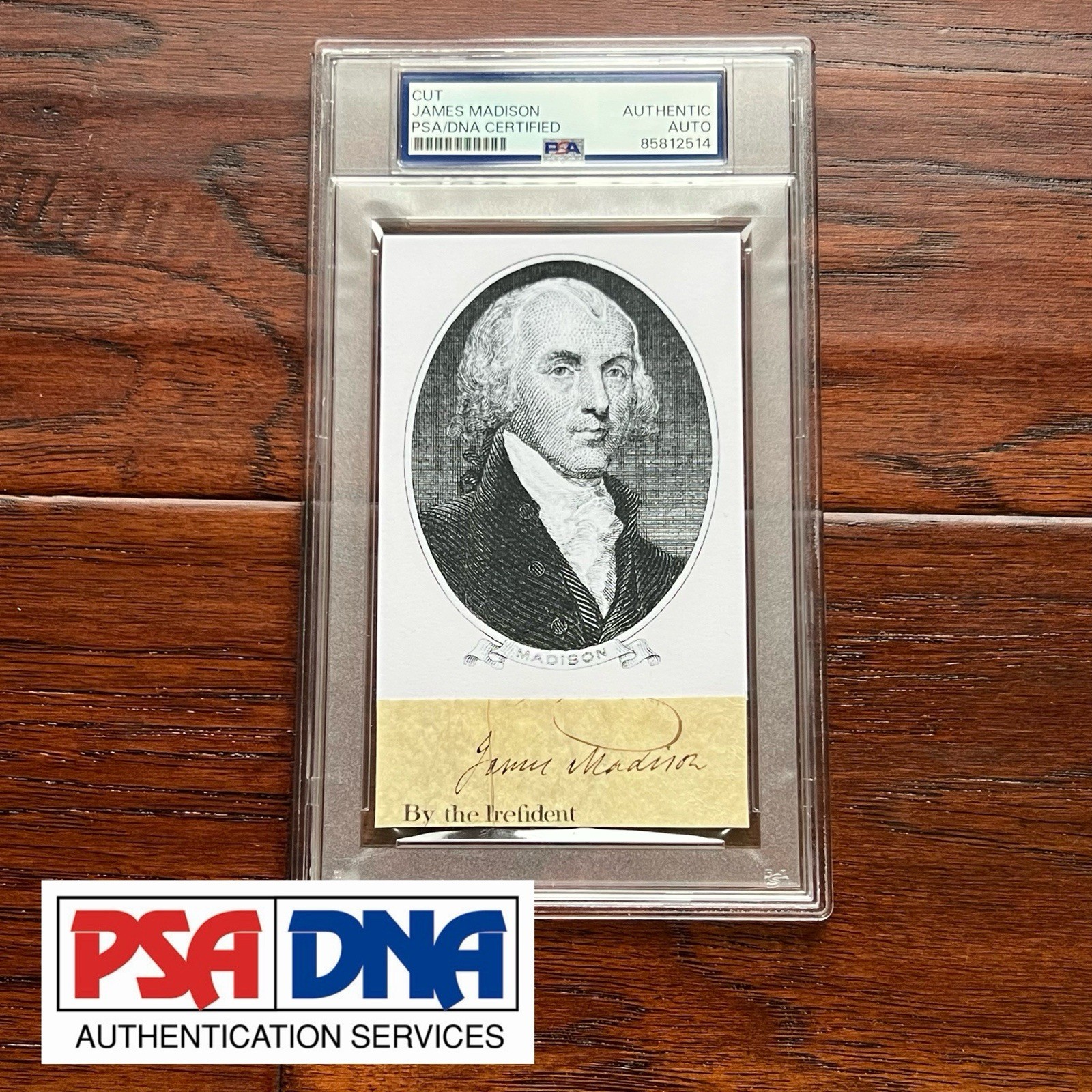 JAMES MADISON Autograph Cut Signature CUSTOM CARD Signed as POTUS * PSA/DNA