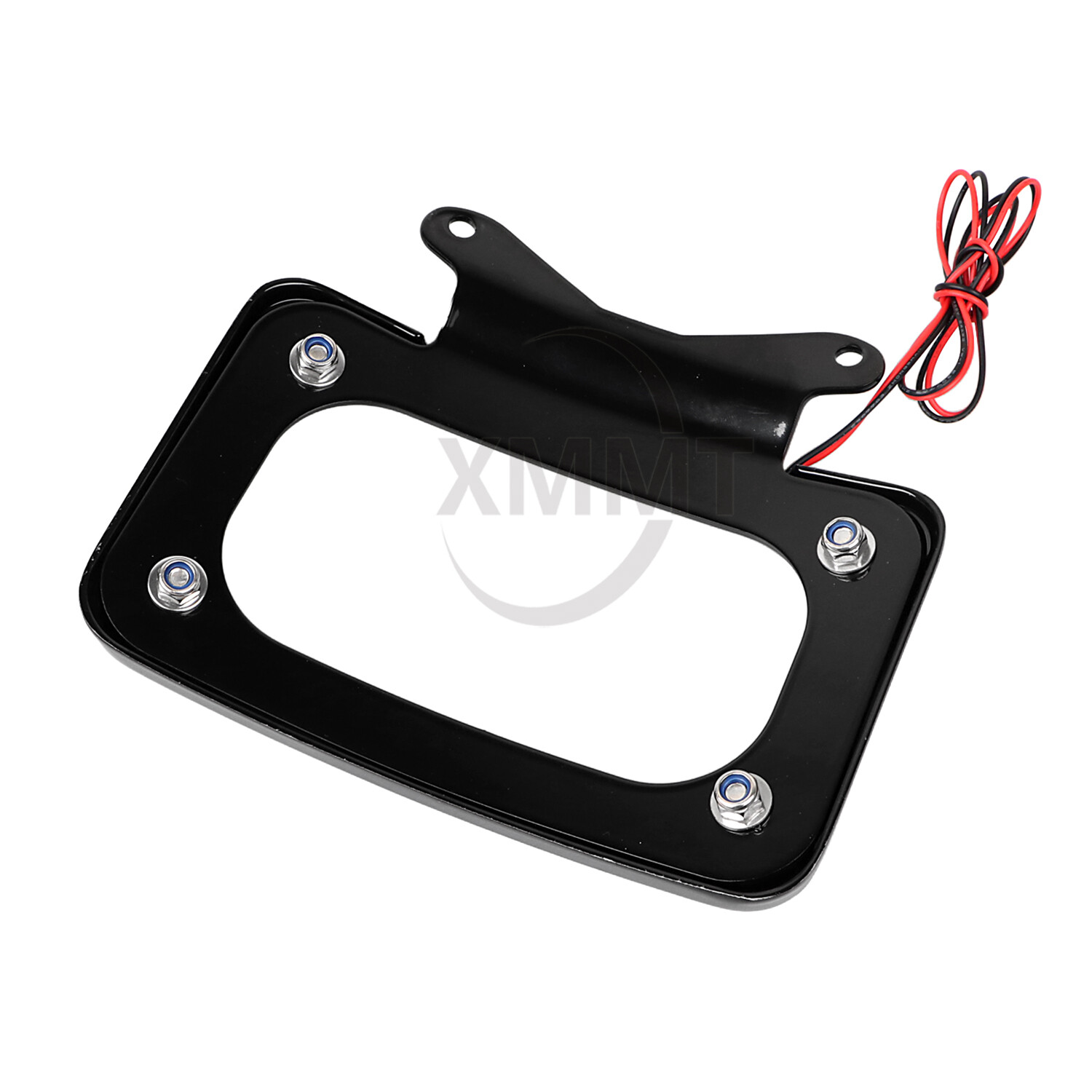 Black Curved License Plate Frame w/ LED Light For Harley Street Road Glide 10-23