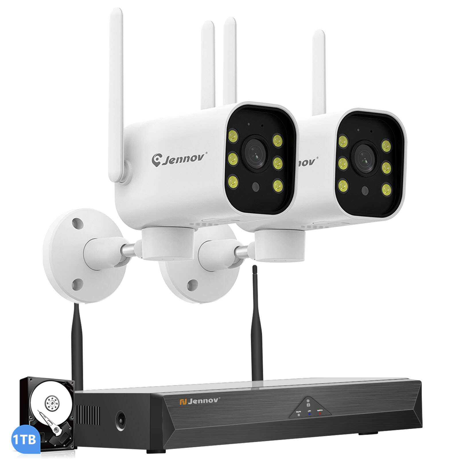 JENNOV 10CH NVR 5MP Wireless Security Camera System WiFi Outdoor IP 2 Way Audio