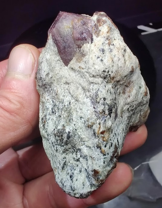 Large 1" Berry-Red Garnet in Silvery Mica Schist Staurolite Matrix-Roxbury CT