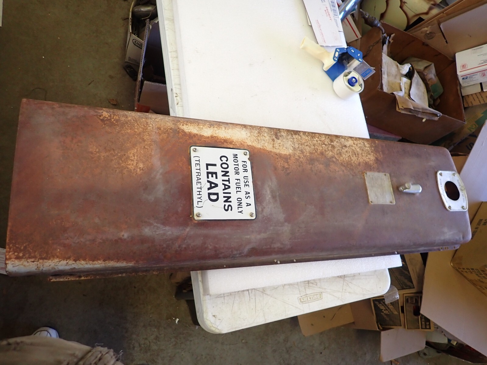 Vintage Tokeim 300 Gas Pump Side Door With Porcelain Sign