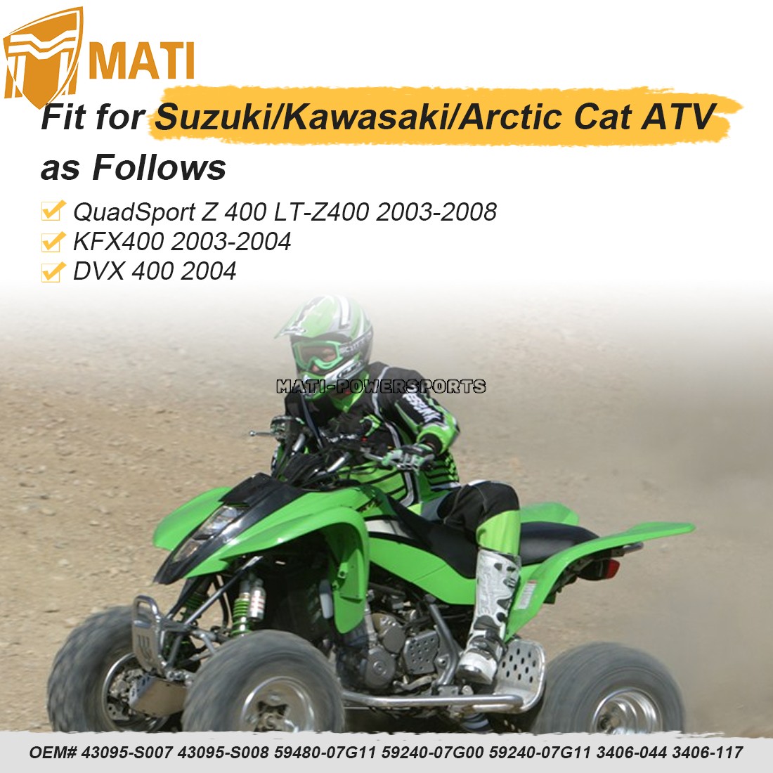 "+3" Front Brake Hose Lines Kit for Suzuki Quadsport Z400 LTZ400 LTZ400Z 2003-08