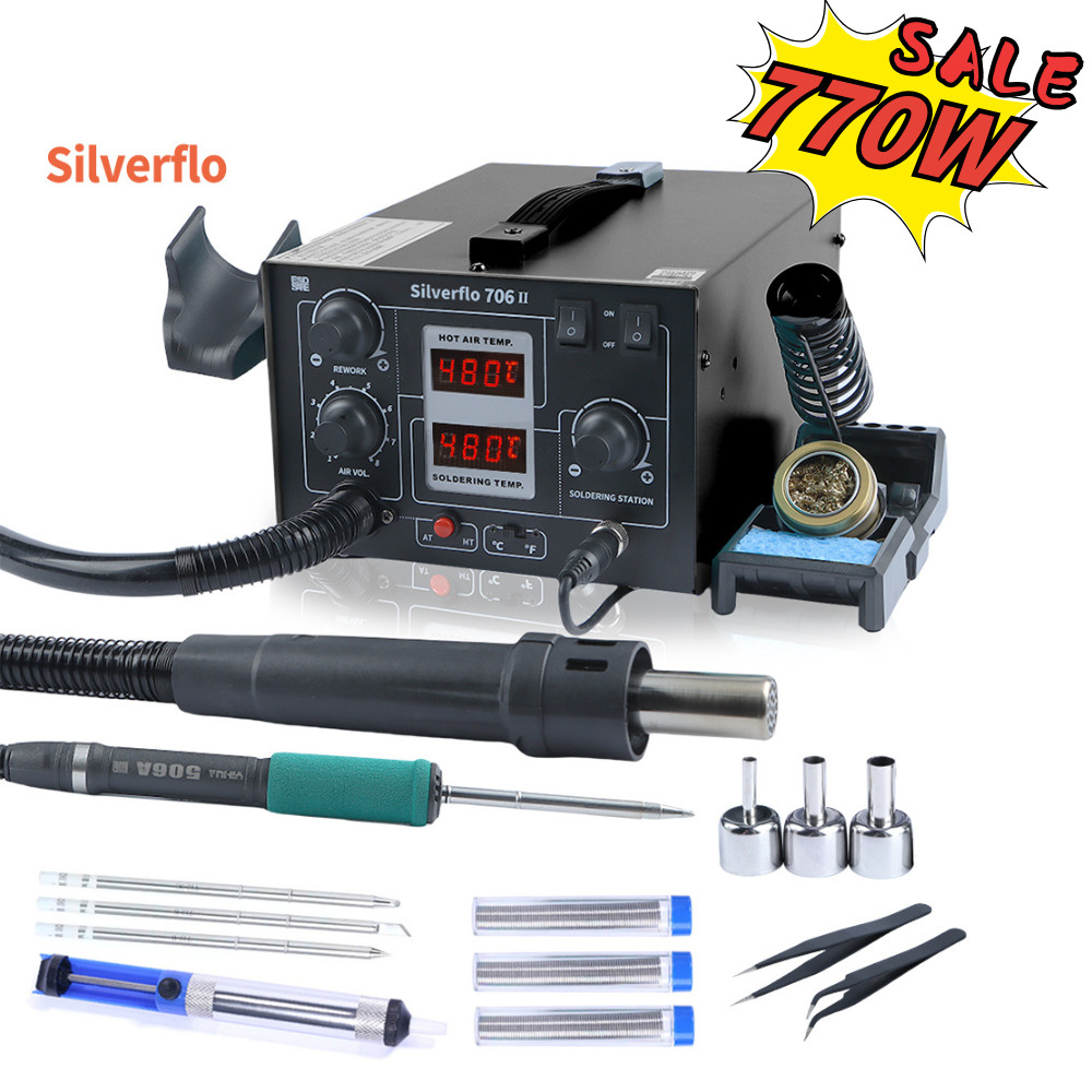 775W T12 Soldering Station Digital Hot Air Rework Station Heating with Lamp