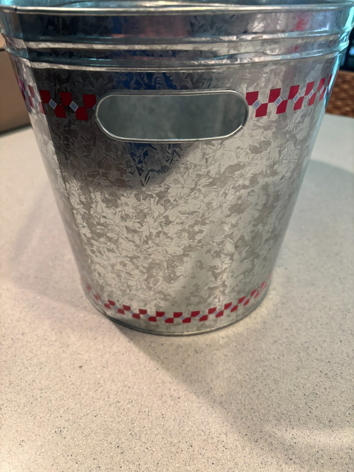 RARE COCA-COLA TIN ICE BUCKET LARGE Silver, 16x10x9.5 in EUC