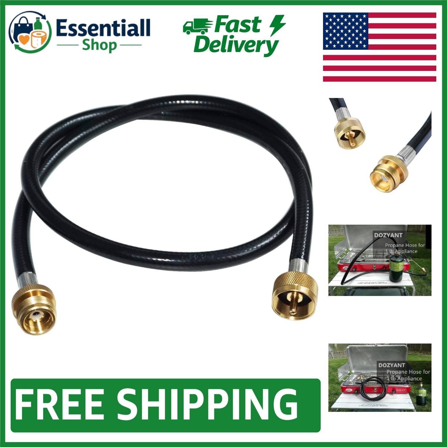 Secure 4-Foot Propane Torch Extension Hose for T and Y Connectors - Easy Install