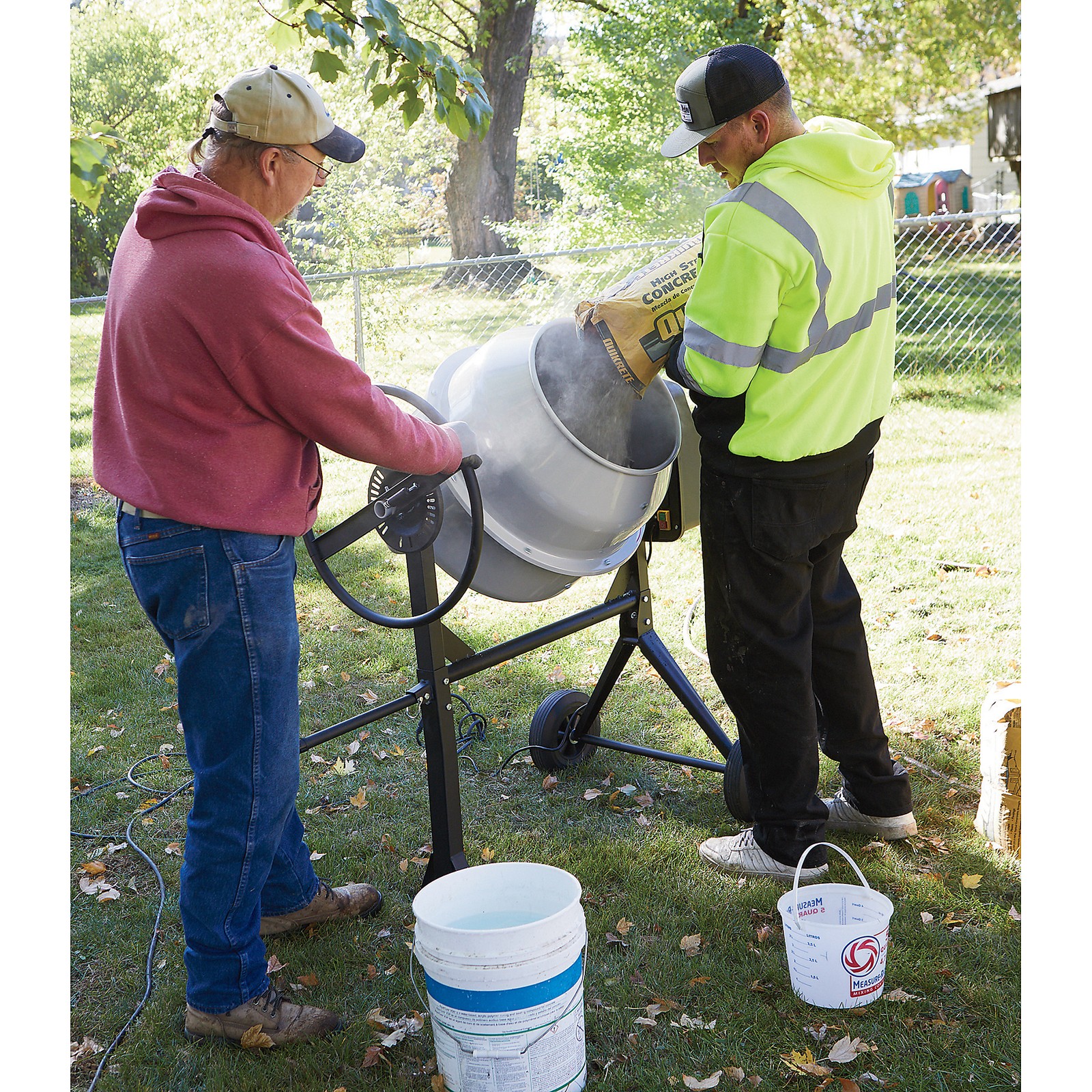 Klutch Electric Cement Mixer, 4.25 Cu. Ft. Drum, 2/3 HP, 120V Electric Motor