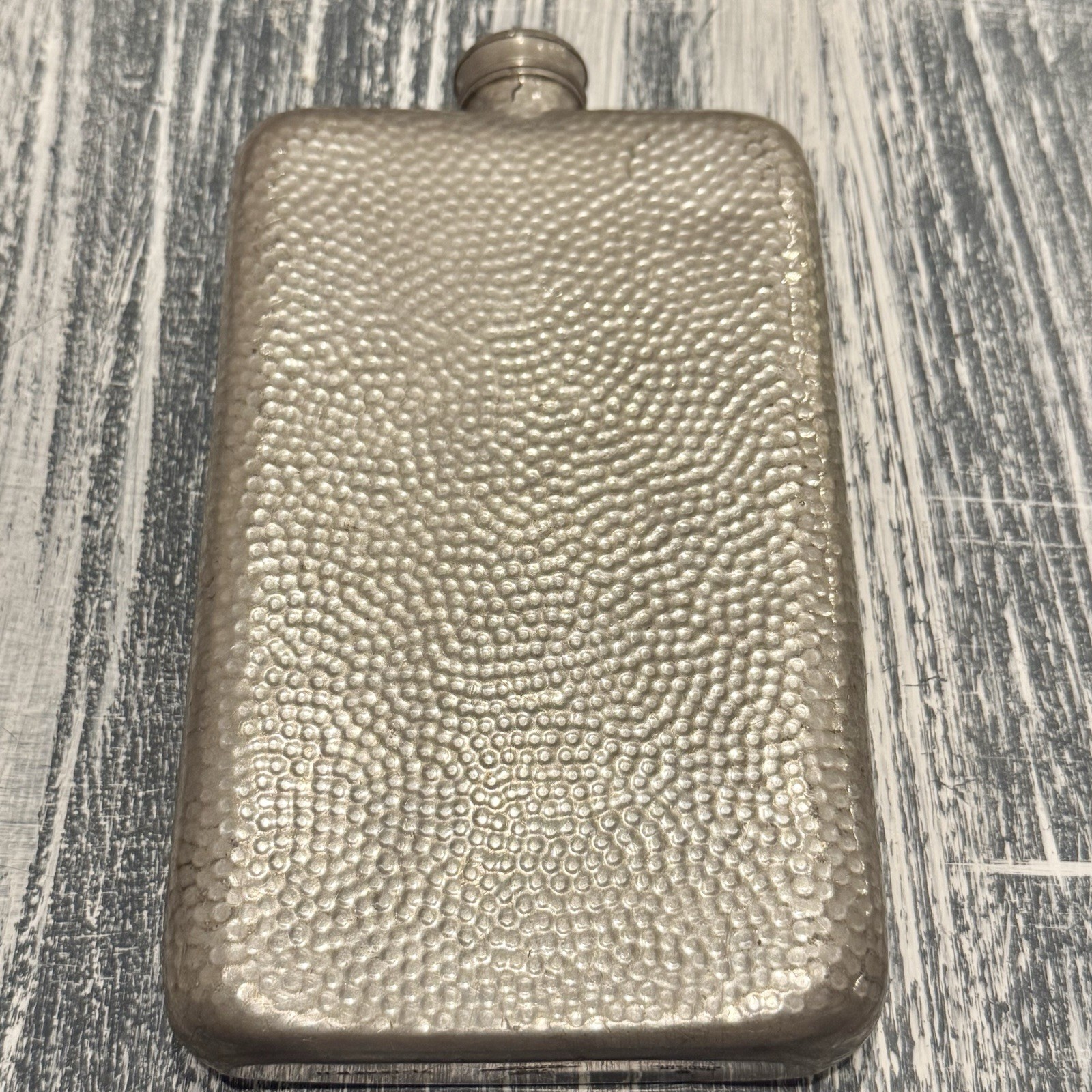 Antique James Dixon & Sons England Sheffield Flask 12oz Hammered