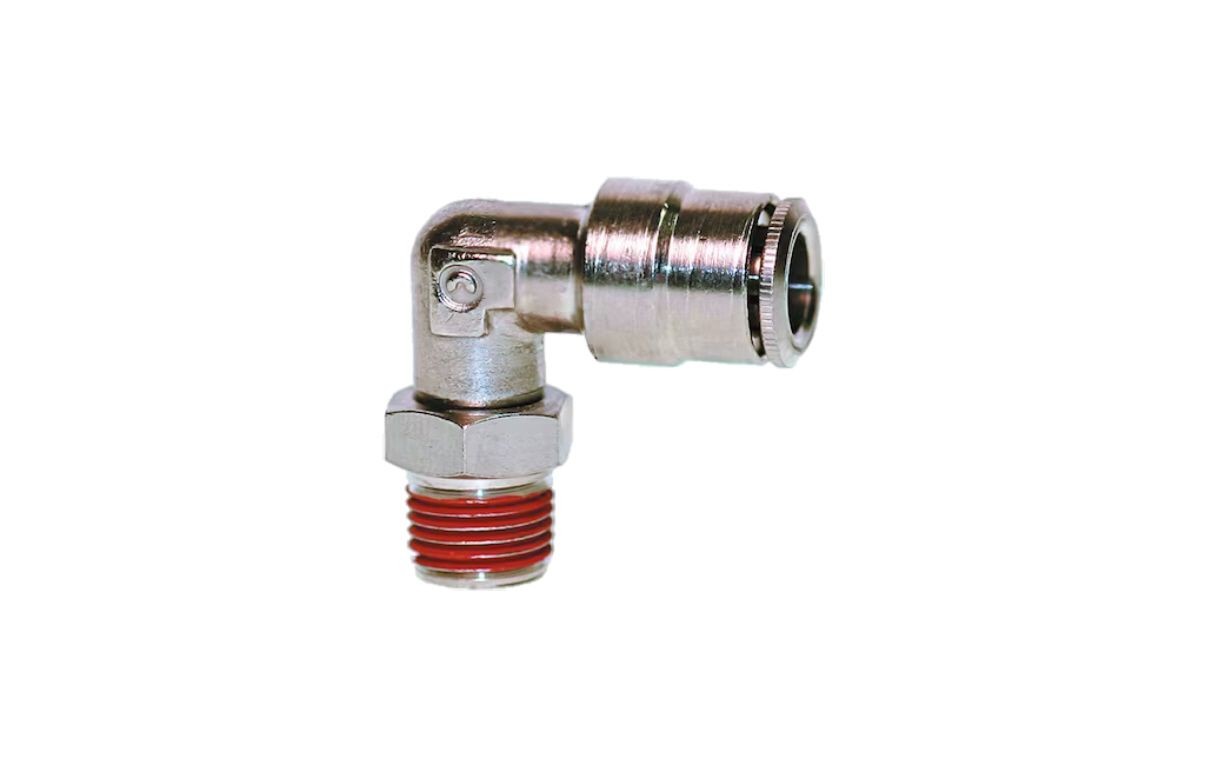 1/4" Hose x 1/8" NPT Push To Connect 90 Degree Swivel Elbow Fitting