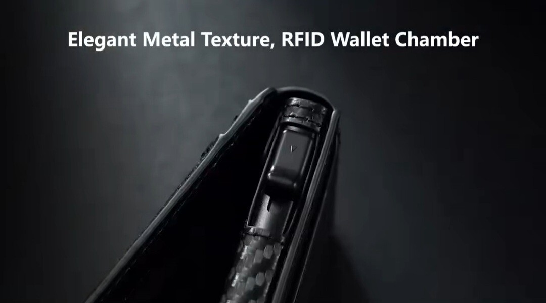 Men's Black tactical magnetic wallet RFID Blocking card holder Aluminum bifold