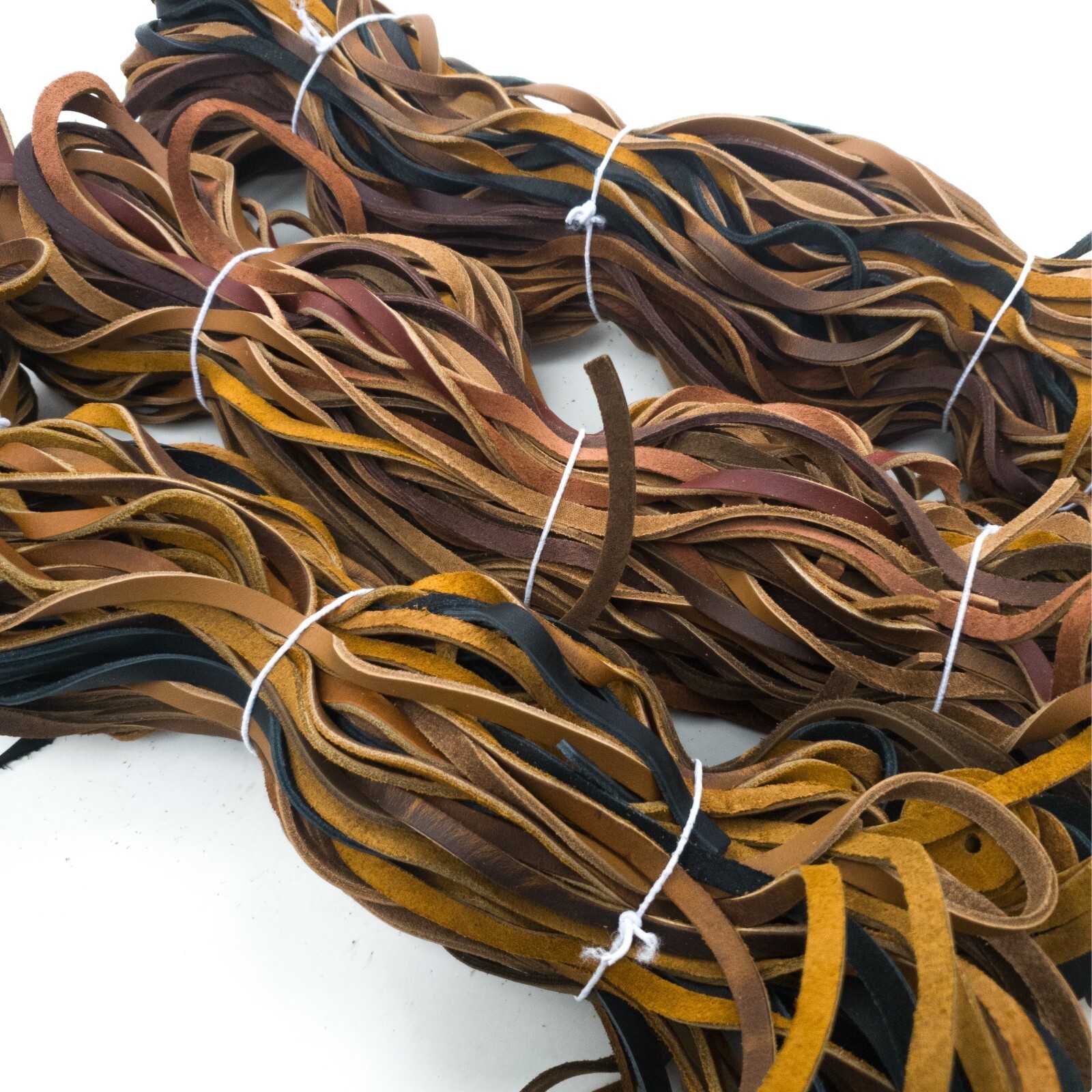 Earth Toned Color Craft Oil Tanned 25 Lace Bundles 72" x 1/4" Farmers Bundle