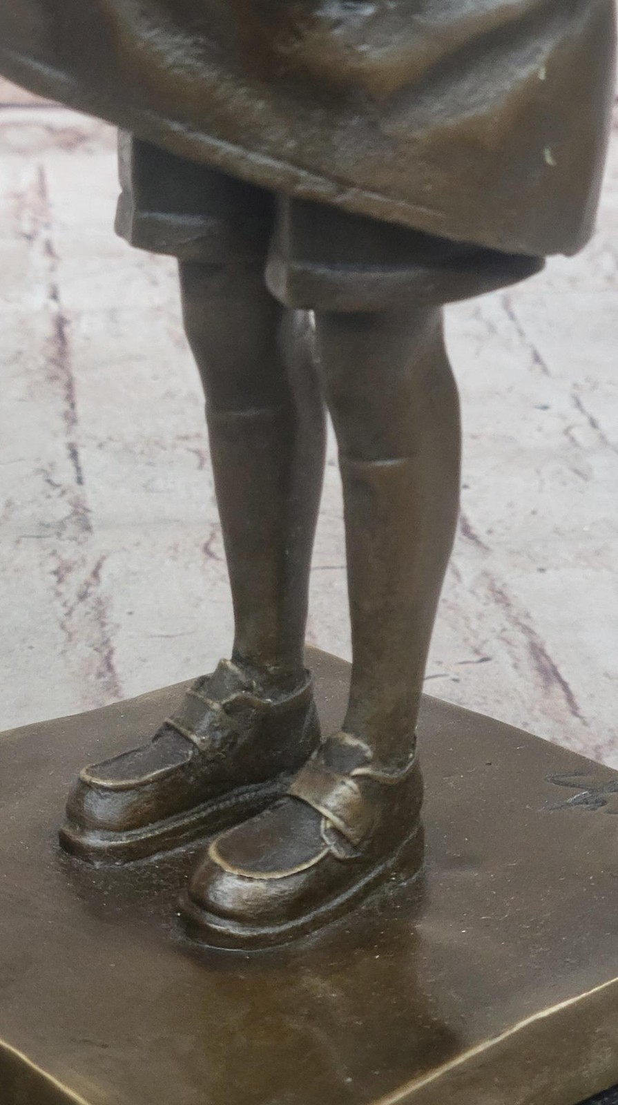 Space Girl and Bird after Banksy - Bronze Sculpture Statue on Marble Base