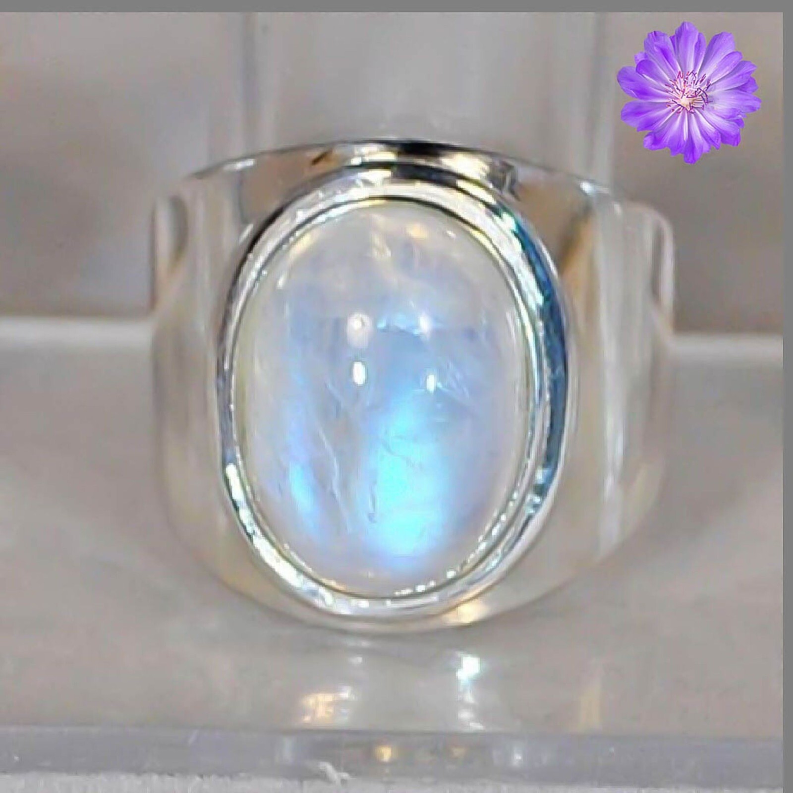 Rainbow Moonstone Gemstone 925 Sterling Silver Ring Handmade Jewelry Ring