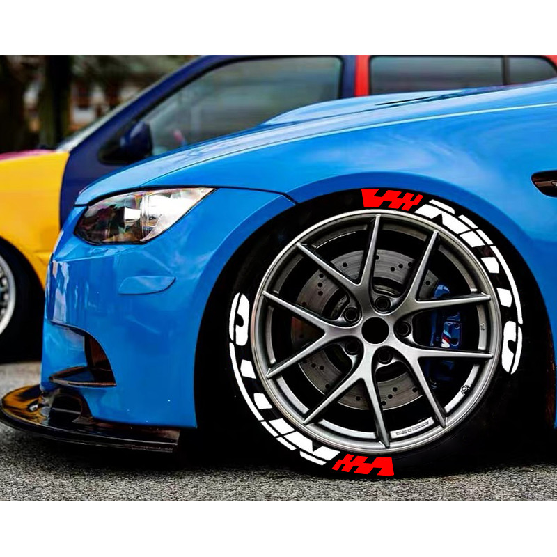 8 Sets NITTO Permanent Tire Lettering Sticker 1.06'' 14''-22'' With Glue Tools