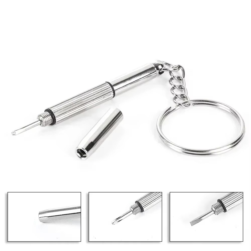 New 3 in 1 Mini Screwdriver Tool Keyring Cell Phone Repair Eyeglasses Sunglasses