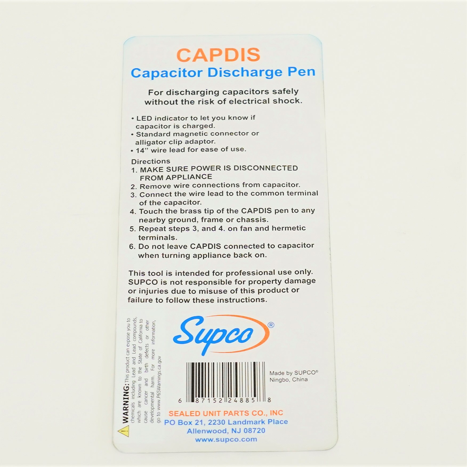 Supco Magjumper CAPDIS for Discharging Capacitor Safely Without Risk of Shock