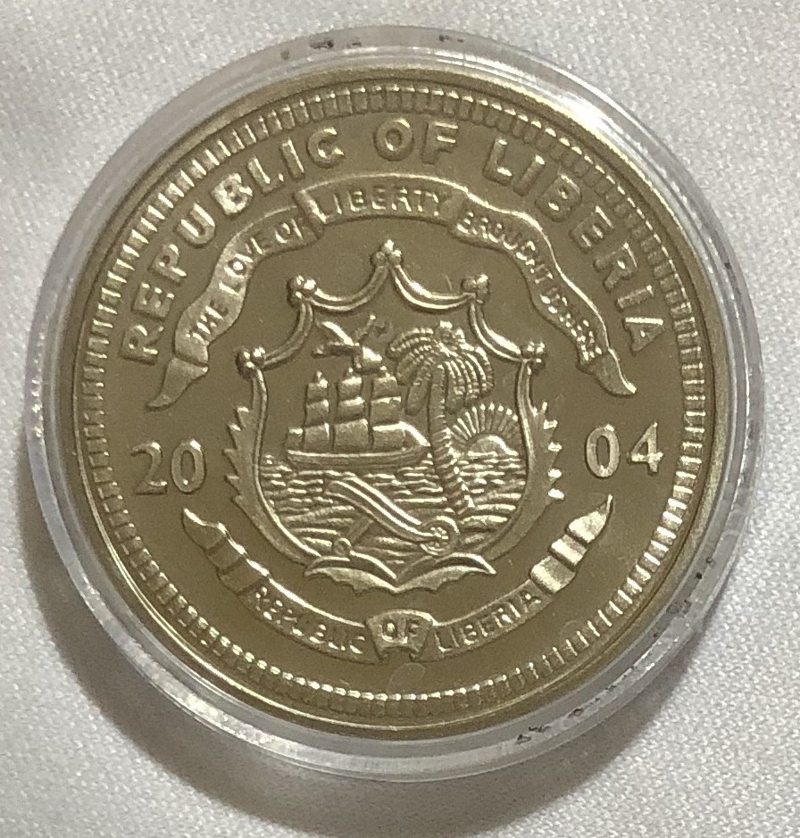 2004 Liberia 10 Dollars $10 UNC Coin President George W. Bush KM 830