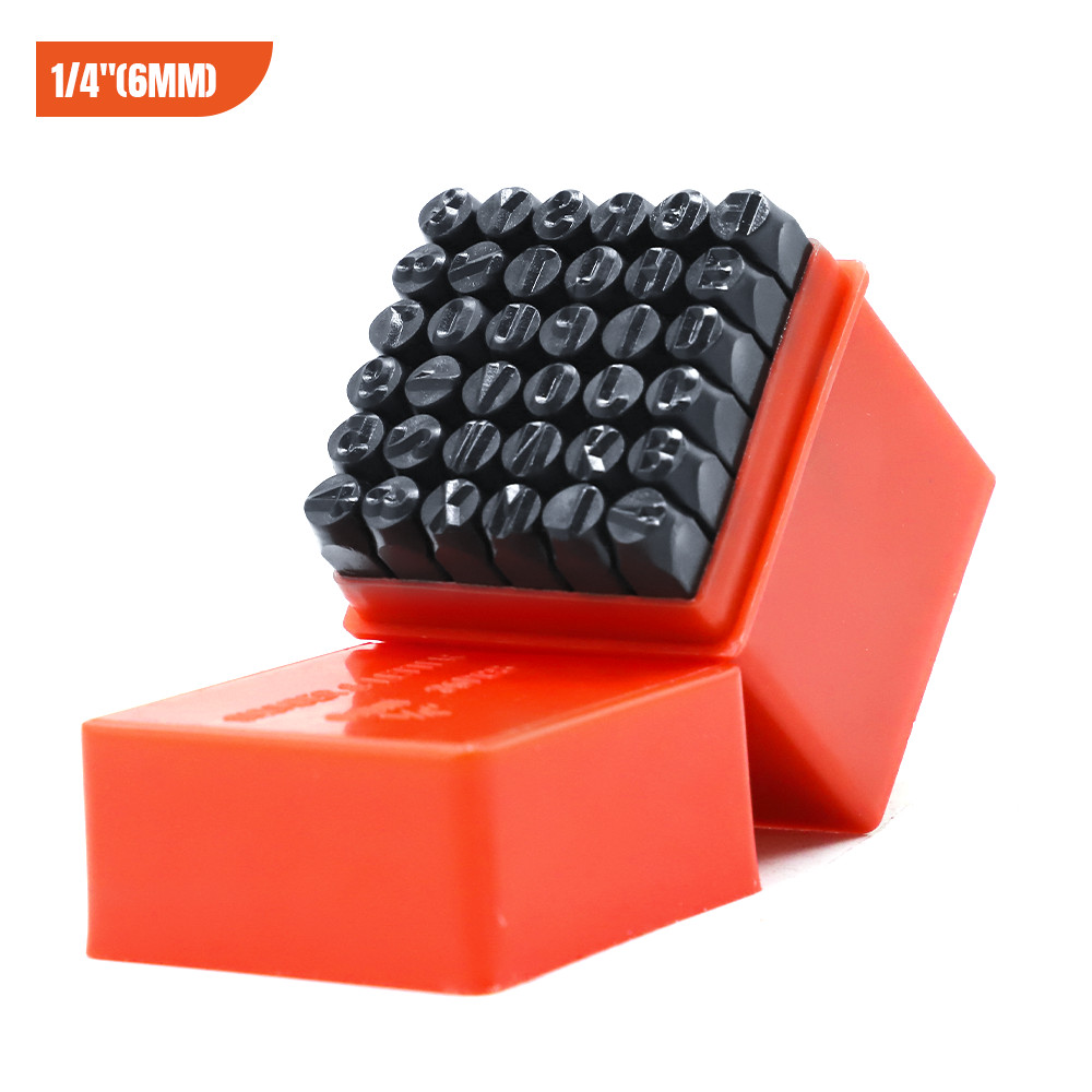 6MM 1/4" 36PCS Letter & Number Stamp Punch Set for Imprinting Metal Wood Leather