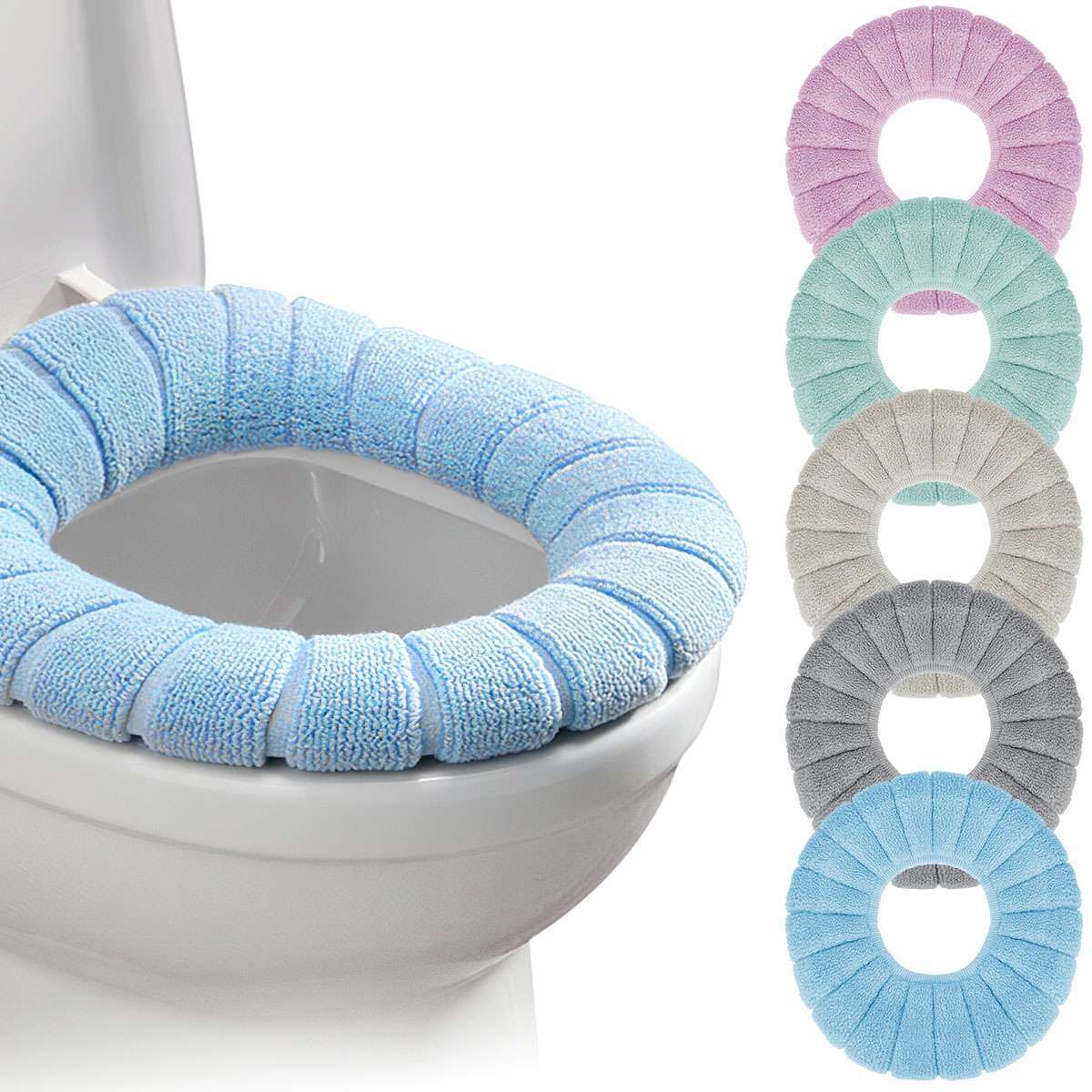 1/2/4x Bathroom Toilet Seat Closestool Cushion Washable Soft Cover Mats Warmer