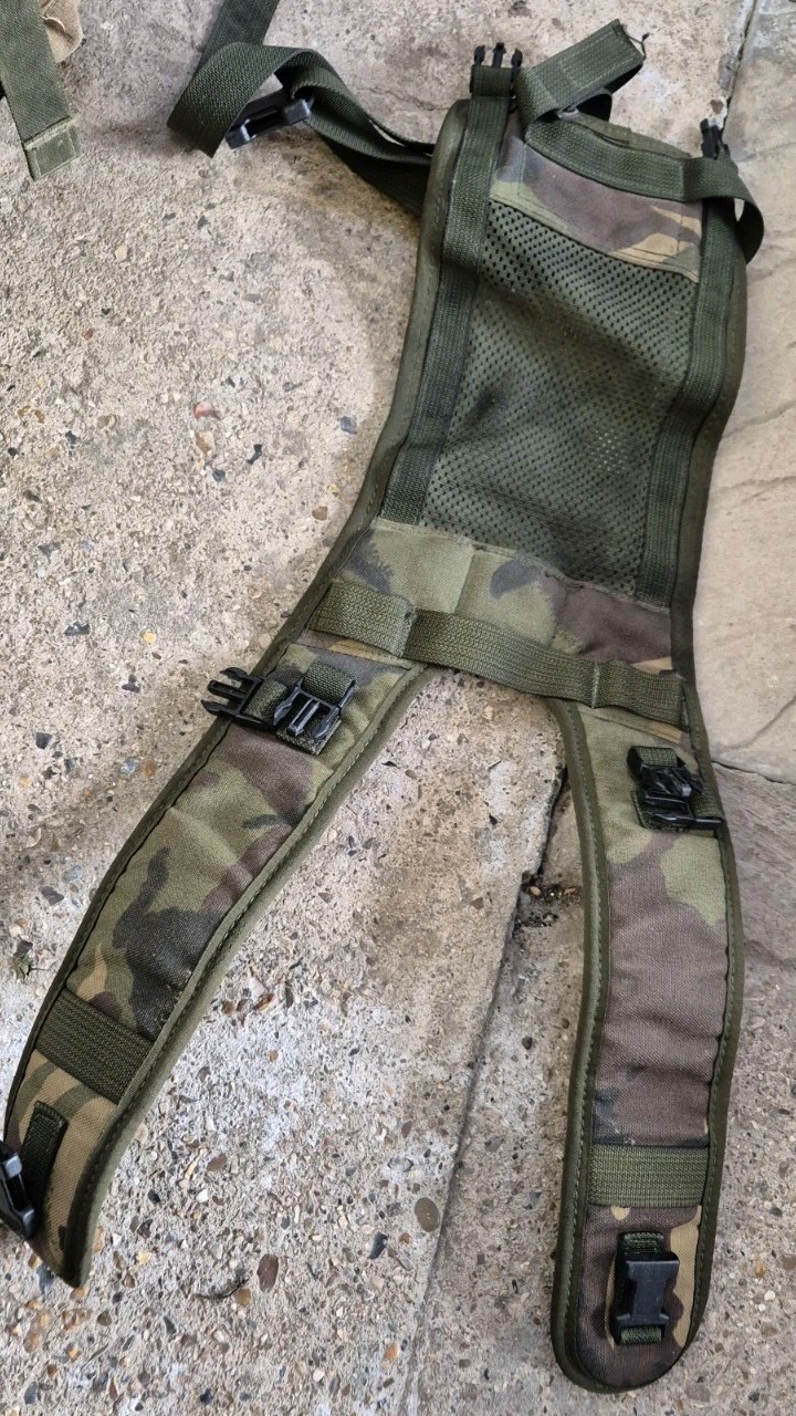 GENUINE BRITISH ARMY BERGEN RUCKSACK DPM LONG BACK 120L SIDE POUCHES + YOKE