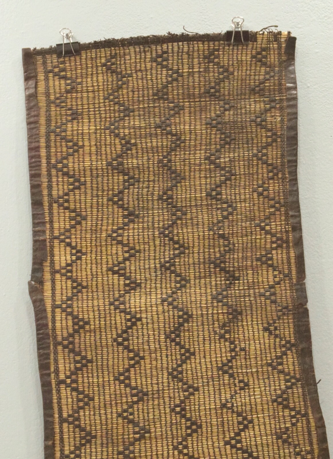 African Tuareg Woven Straw Leather Tuareg Mat Mali