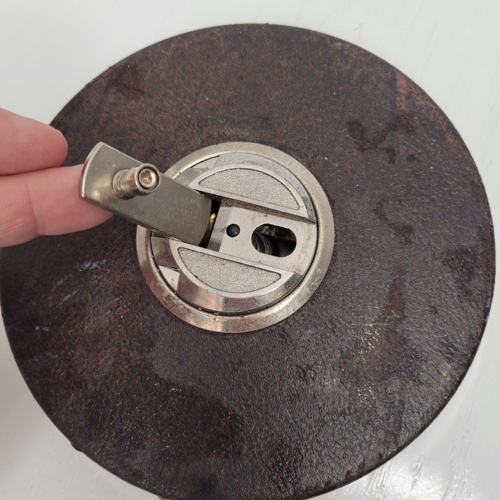 Vintage Lufkin 100' Hi-Line Non-Metallic Tape Measure Model 406 Brown Case