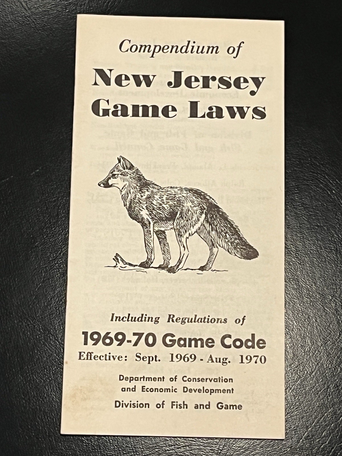 VINTAGE 1969-70 NEW JERSEY GAME LAWS BOOKLET