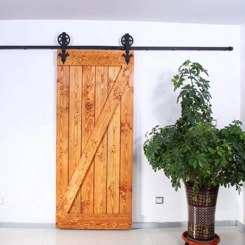 CCJH4-20FT Big Spoke Wheel Sliding Barn Door Hardware Kit For Single/Double Door