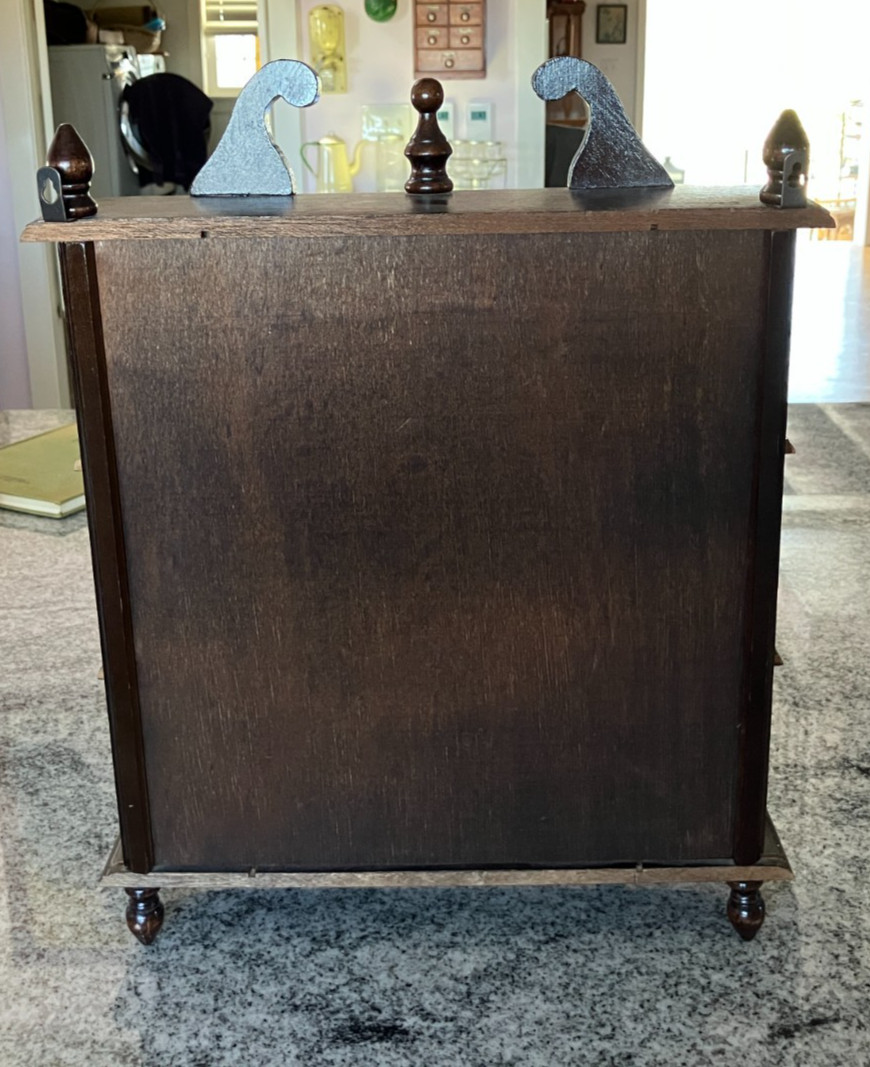 Vtg Display Curio Case Wall Mount/Free Stand Glass Door MCM 1960-70 Dark Walnut