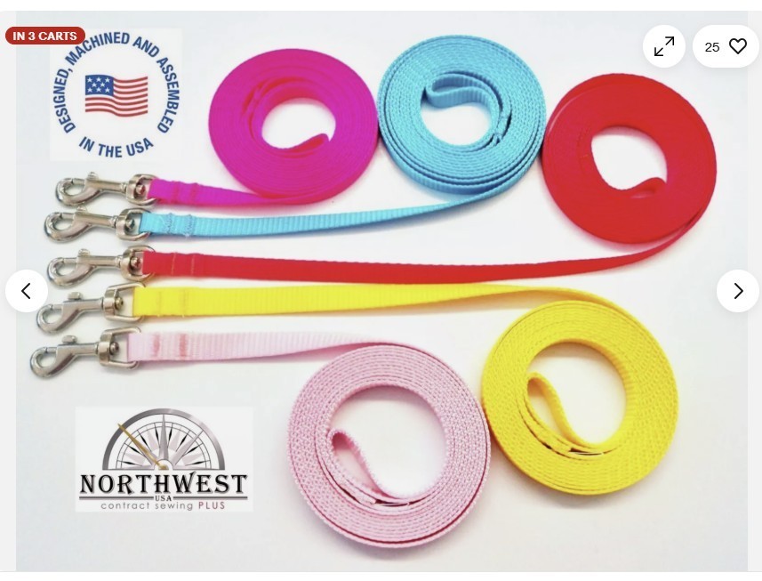 Custom Nylon Leash – 3/8" & 1/2" 4ft to 40ft Cats, Rabbits, Ferrets, Tiny Dogs