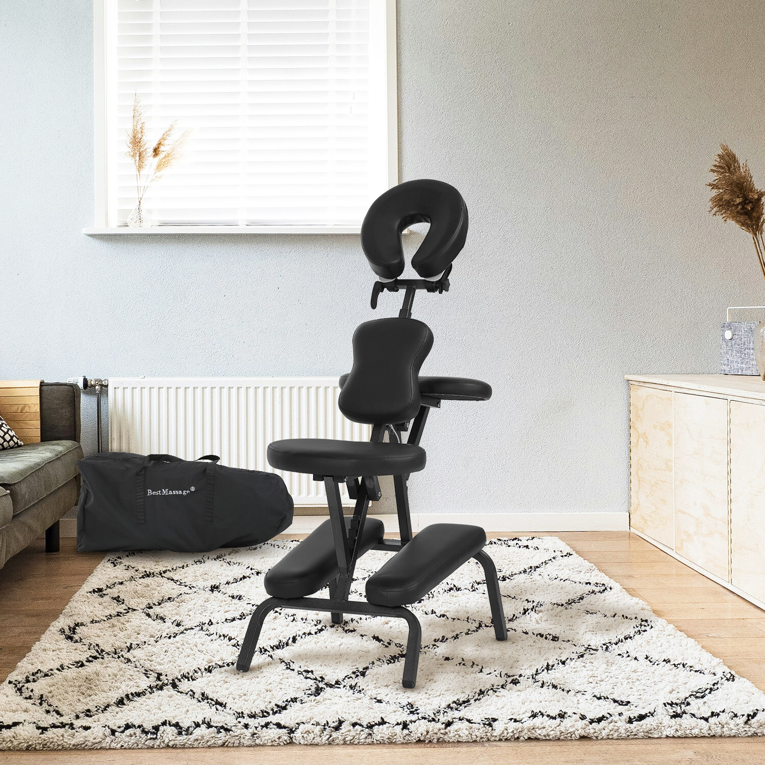 Massage Chair Portable Tattoo Chair Folding Height Adjustable 2 Inch Thick