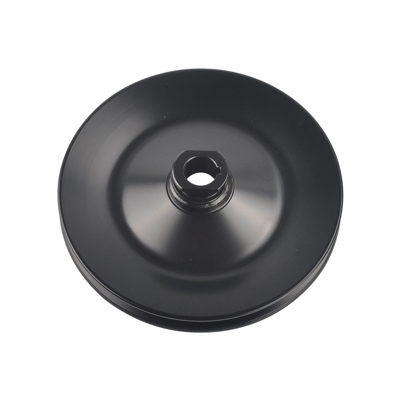 Black 1 Groove Power Steering Pump Pulley For GM Chevy Saginaw V-Belt Key Way