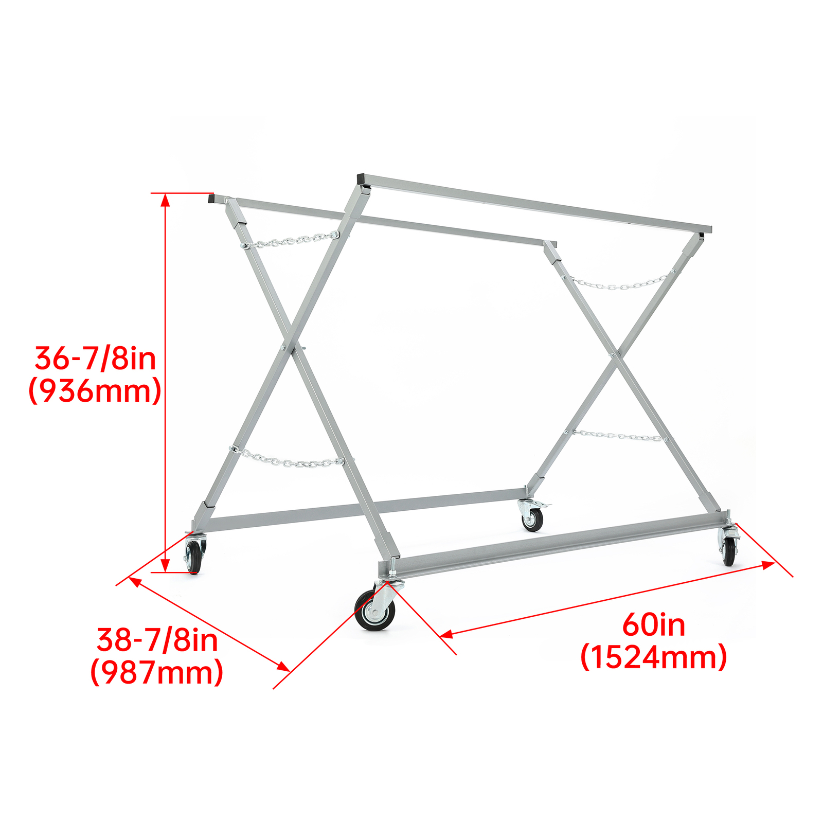 Folding Pickup Truck Bed Stand Dolly W/ Wheels Garage Vehicle Mechanic Repair