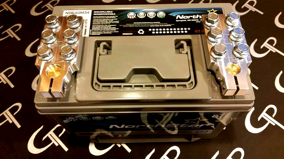 SAE 6 SPOT BATTERY TERMINALS GP CAR AUDIO LUGS TOP POST HEAVY DUTY 1/0 4 2/0