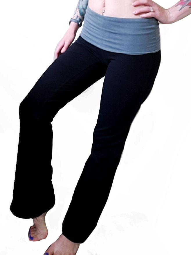 New Yoga Pants Womens Athletic Foldover Stretch Gym Casual Comfy Lounge S-M-L