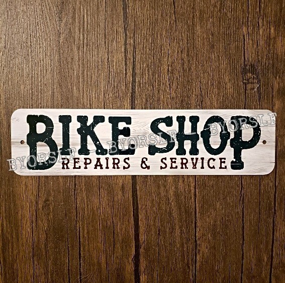 Metal Sign BIKE SHOP bicycle repairs service cyclery dealer cycle cyclist biking
