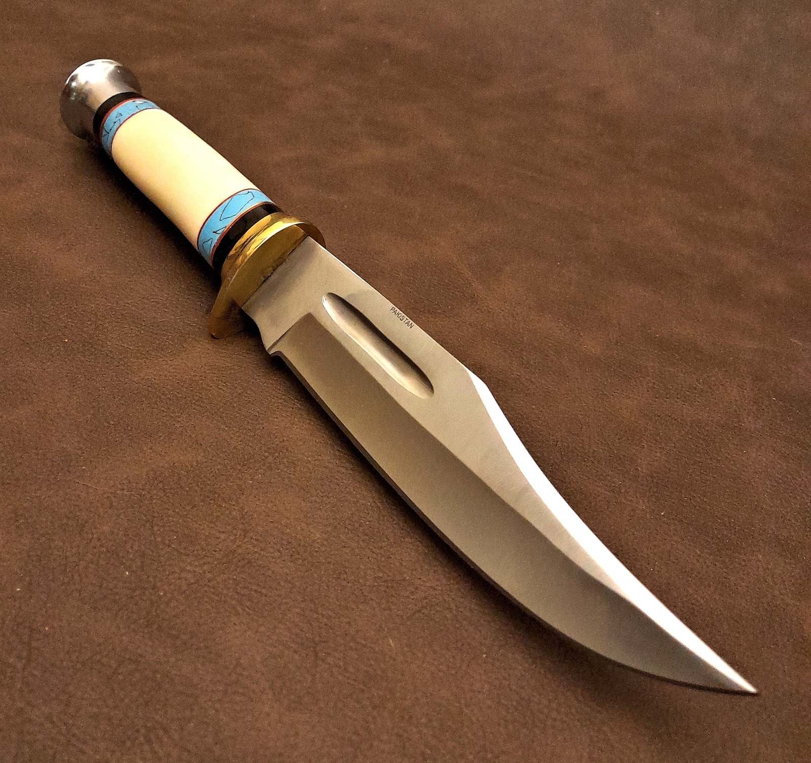 11.25" Real Bone Fixed Blade Bowie Hunter EDC Knife BL