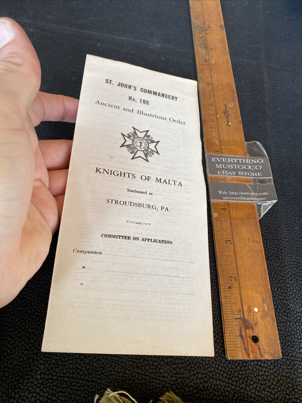 Knights of Malta Insignia Application Stroudsburg PA ST JOHN’S Commandery no 186