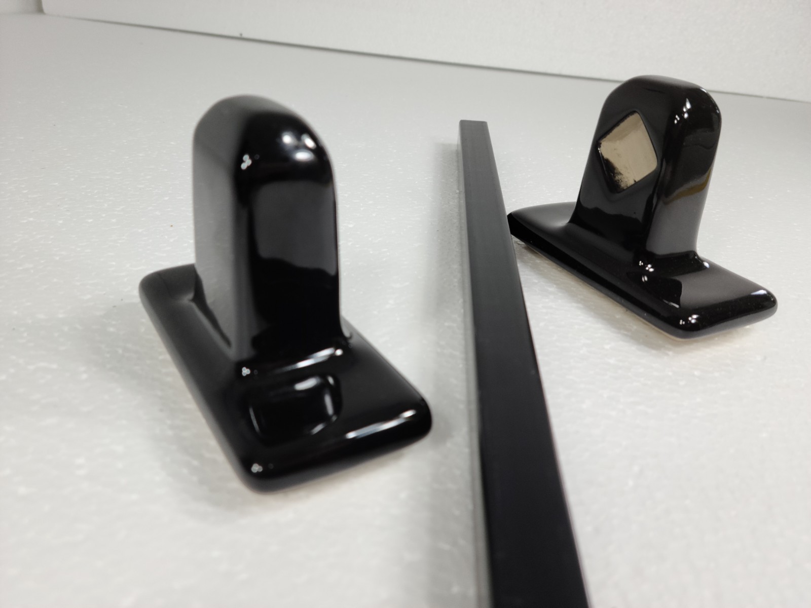 Black Ceramic Towel Bar Rod Rack Post Holder Brackets Tile In Mid Century Modern