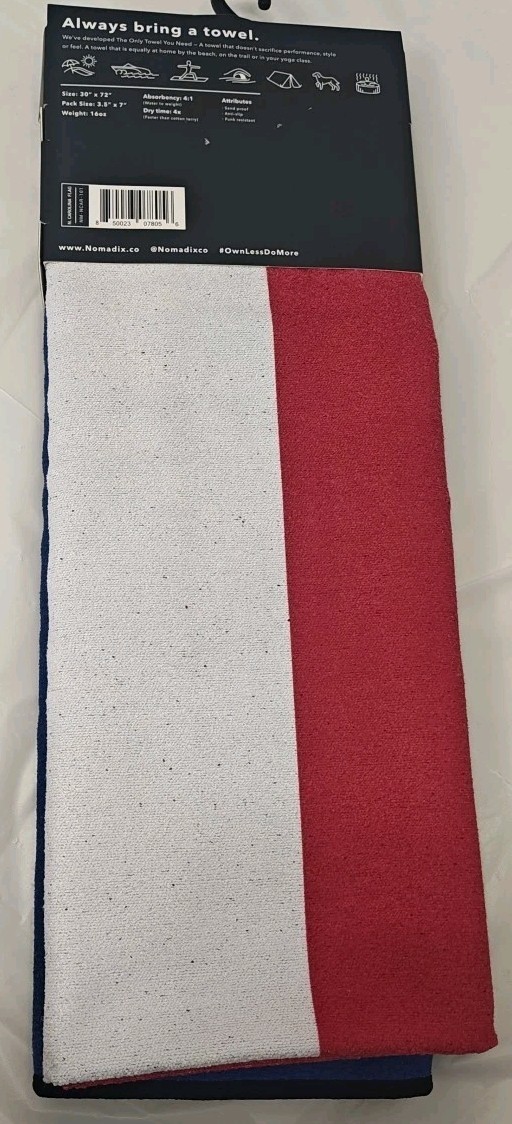 Nomadix Towel North Carolina State Flag MicroTerry Performance Material 30"x72"
