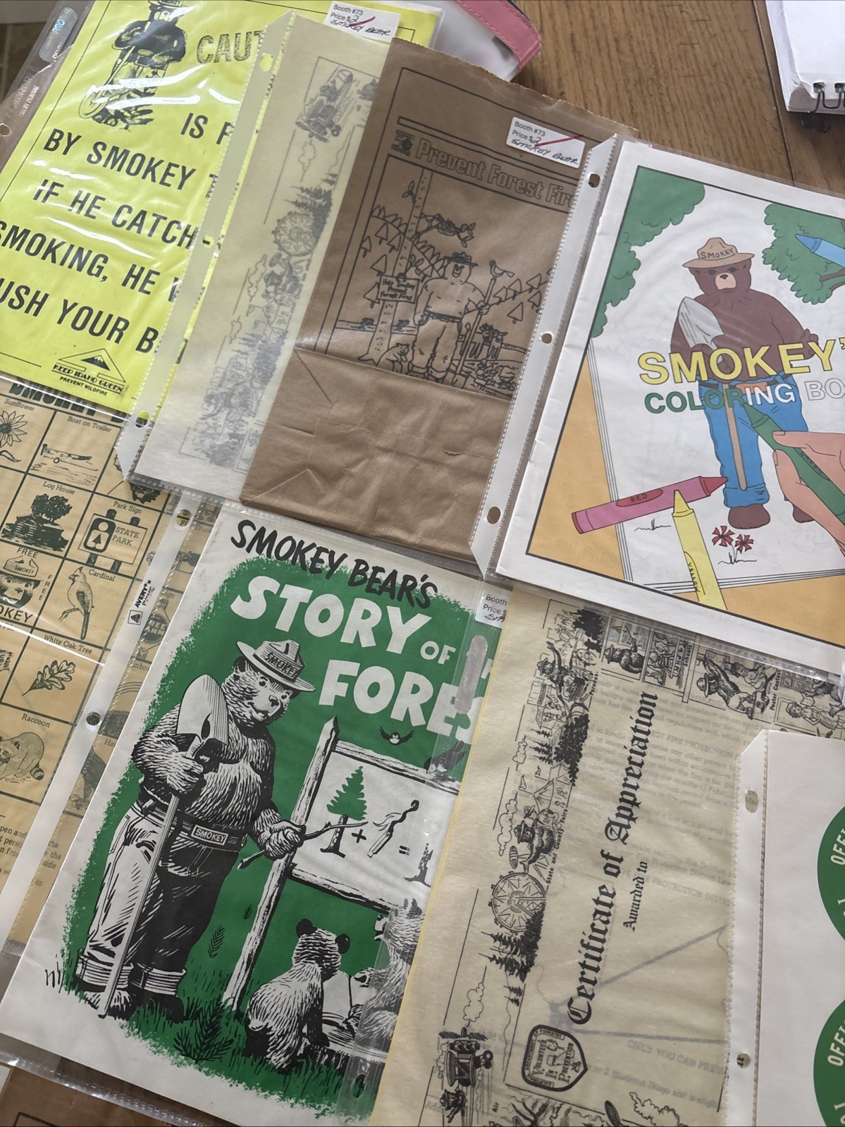 Vintage Lot Of Smokey The Bear Memorabilia Booklets Paper Ephemera Stickers