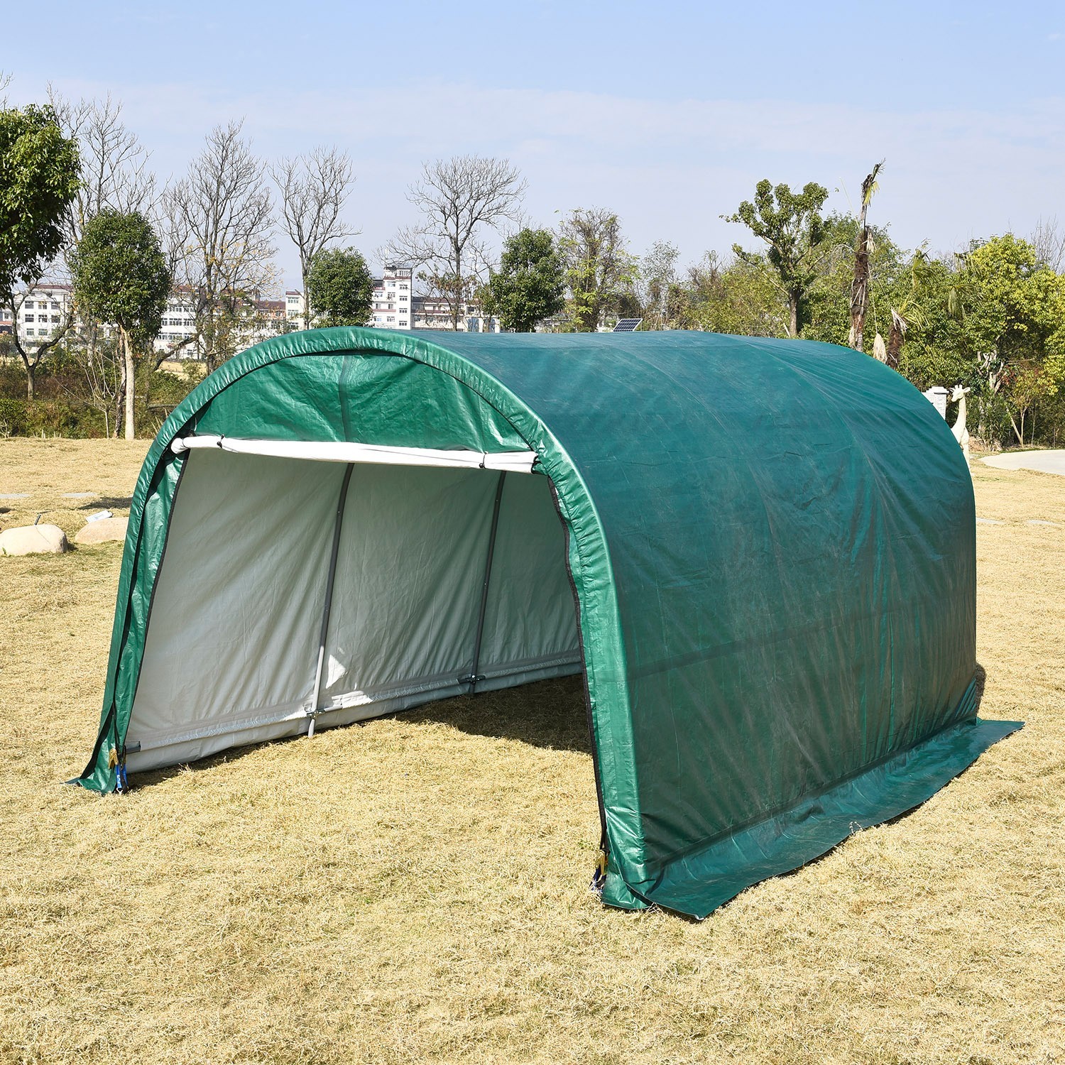 10x15/20ft Carport Heavy Duty Car Tent Garage Canopy Storage Shed Frame & Cover