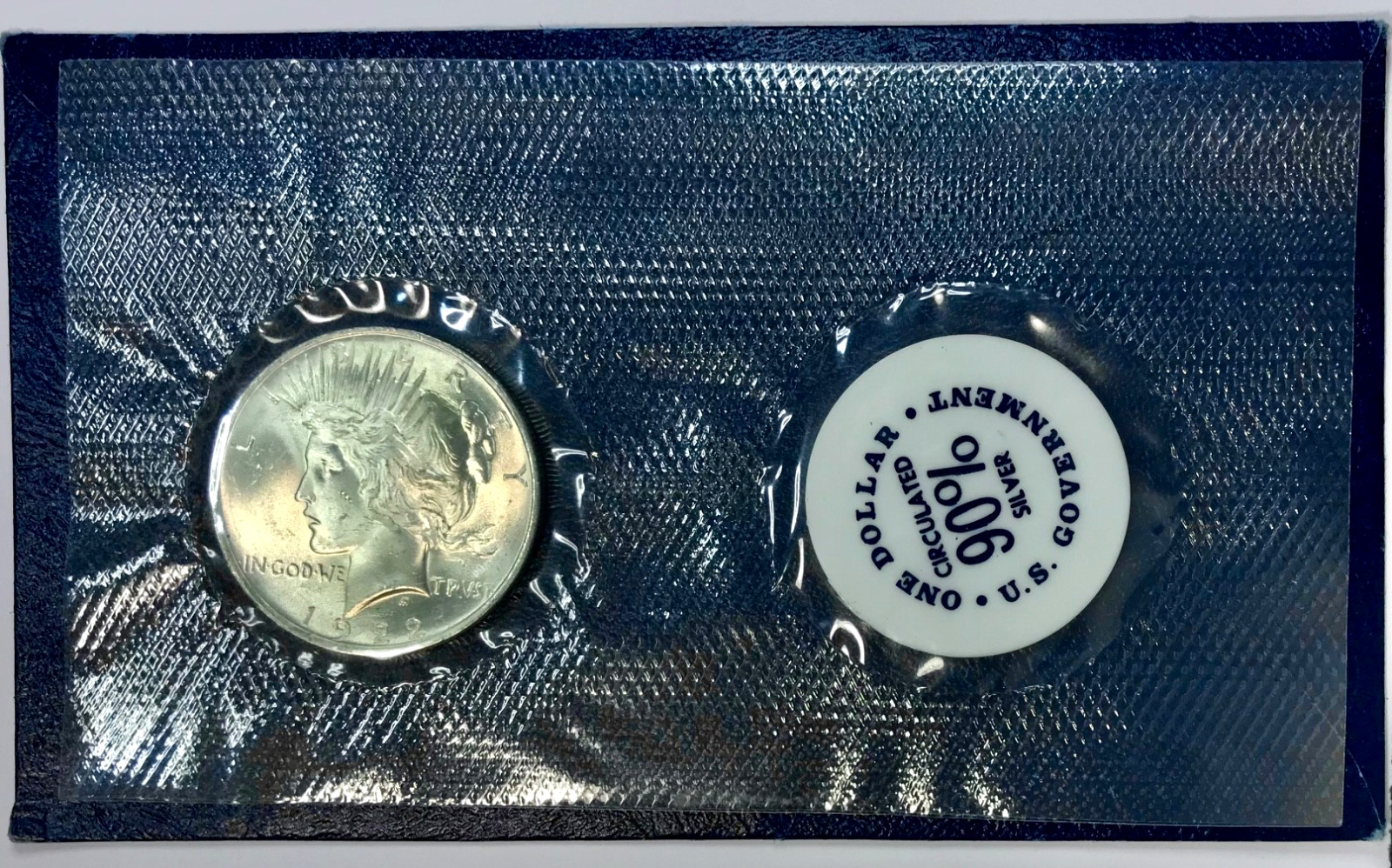 1922 Peace Silver Dollar GSA Soft-Pak Lustrous Uncirculated w/Envelope & Cards