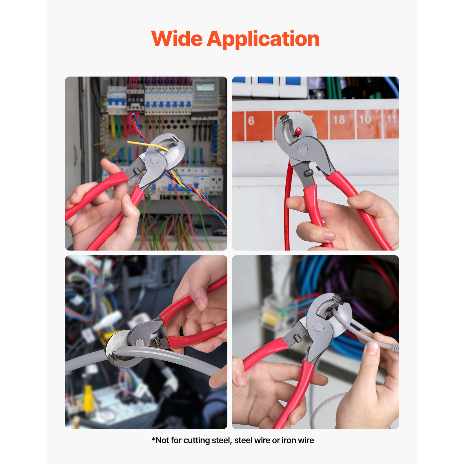 Uimoso High Leverage Cable Cutter 235 mm for Aluminum and Copper Wires