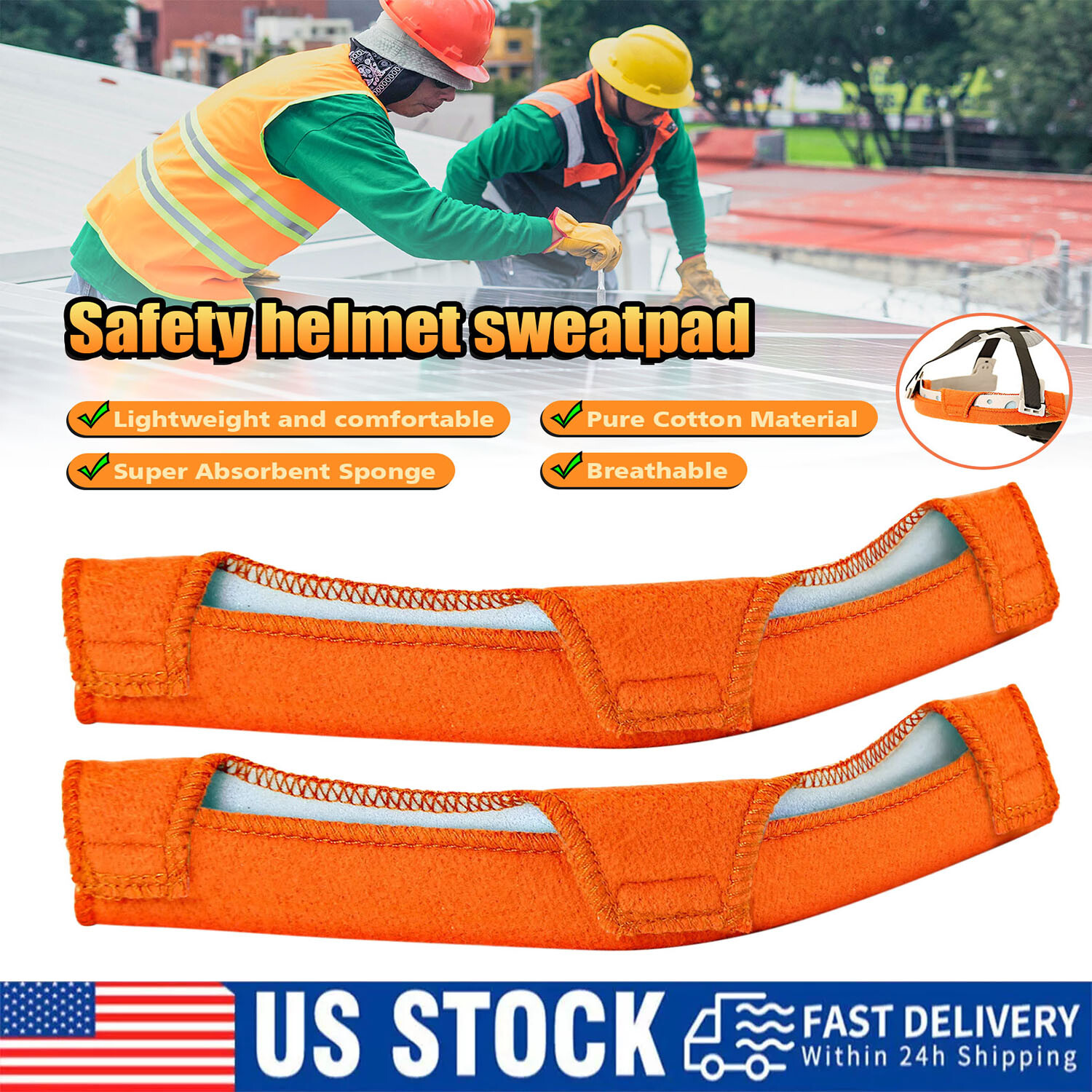 4PCS Hard Hat Sweatband Washable Reusable Sweat Bands for Hard Hats Replacement