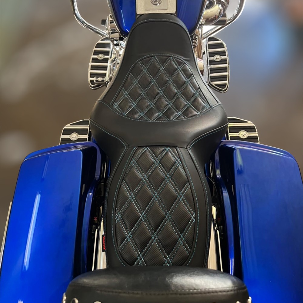 Blue Line Driver Passenger Seat For Harley Road King 97-07 / Street Glide 06 07